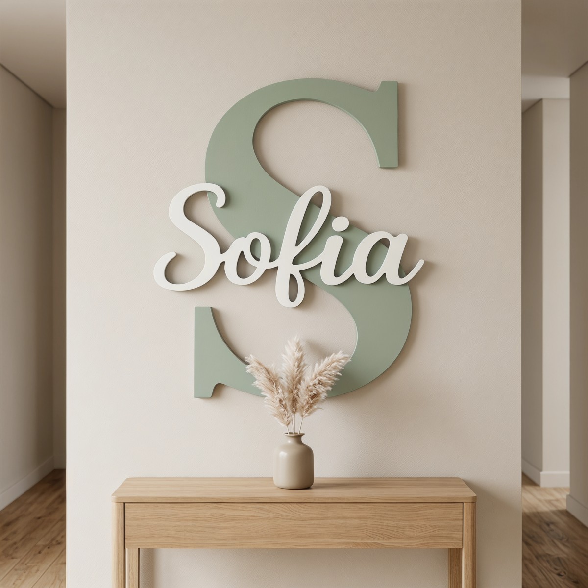 Nursery - 1Pc Aangepaste minimalistische houten naamplaat, thuis